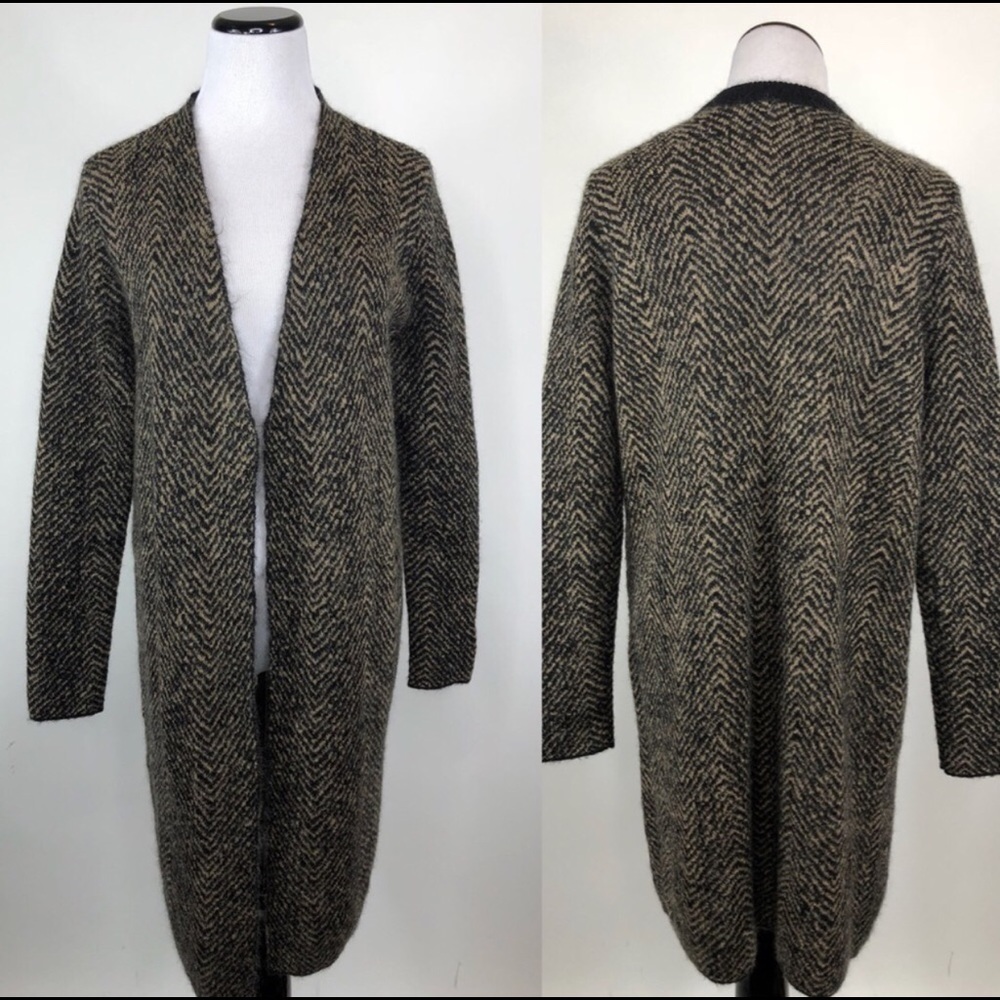 COS light brown and black pattern cardigan sweater